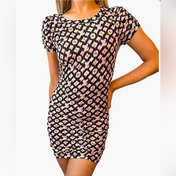 additional listing  Louis Vuitton Blurred Monogram Ruched  Mini Dress- sale - Picture 1 of 15
